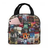 Stephen King Book Covers, Horror Bookworm Insulated Lunch Bag for Kids School Cooler Thermal Food Box Tote Lunch Boxes Container One Size