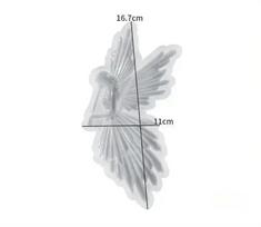 Crystal Drop Glue DIY Angel Mold Handmade Creative Symmetrical Left And Right Blowing Flute Wings Fairy Mirror Silicone Mold Right