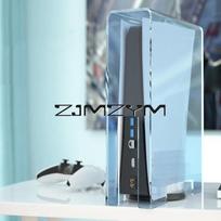 Transparent Console Dust Cover for PS5 PS4 Acrylic For SONY Dual Handle Horizontal Protective Cover šviesiai mėlyna spalva
