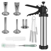 Stainless Steel Sausage Stuffer Jerky Gun Manaul Meat Syringe Home Made Homemade Sausage Tool for Home Kitchen Jerky Stuffer Kit