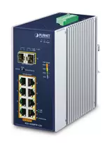 Nevaldomas jungiklis PLANET IGS-1020PTF-12V IP30 8 prievadų 10/100/1000T