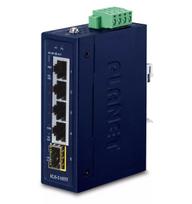 Nevaldomas Gigabit Ethernet jungiklis PLANET IGS-510TF — 4 x 10/100/1000Mbps, 10Gbit/s perjungimas, 9–48 V DC, montuojamas ant sienos