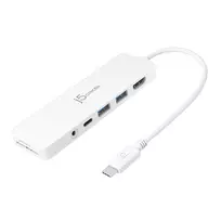 USB-C kelių prievadų adapteris j5create JCD373-N 60W Power Delivery 4K