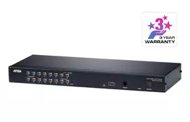 ATEN 16 prievadų CAT5e/6 KVM per IP jungiklis, 1920 x 1200 pikselių, Ethernet LAN, WUXGA, 8,9 W, juodas