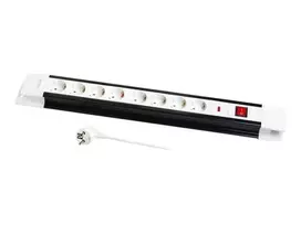 Prailginimo laidas LogiLink LPS207 3m 8 lizdų juoda/balta