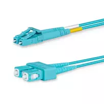 Lanview LVO231303 optinis kabelis 2 m 2x LC 2x SC OM3 daugiamodis, akvamarino spalvos