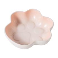 Multi-color Paw Shaped Ceramic Cat Bowl, Non-slip Pet Food Bowl, Easy Clean Feeding Bowl for Cats Dogs rožinė