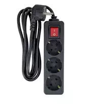 MicroConnect MC-GRU00315BS ilgintuvas 1,5 m, 3 lizdai, juodas