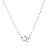 Pendant Necklace Love Heart Necklace Clavicular Sweater Chain Light Luxury Love Heart Chain Choker Geometric Silver Color sidabras