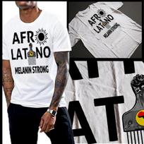Afro Latino Melanin Strong Afro Pick T-shirt Tops Tees Unisex Afro Puerto Rican Afro Dominican S