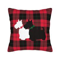 Vintage Scottie Dog Scottish Terrier Pillowcase Soft Polyester Cushion Cover Decor Pillow Case Cover Seater Zippered 40*40Cm Peach skin 18*18(CM)-1Pcs