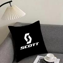 Fashion S-Scotts Logo Cushion Cover Pillowcase Comfort Sofa Bed Silky Elegant Invisible Zipper Decorative Cushion Cover Peach skin 18*18(CM)-1Pcs
