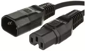 MicroConnect PE011410 maitinimo laidas 1 m, C14 – C15, juodas