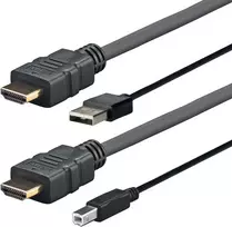 Vivolink PROHDMIUSBAB5AMP vaizdo kabelio adapteris 5 m HDMI + USB Type-A / HDMI + USB Type-B juodas