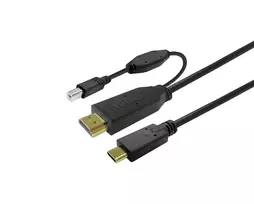 Vivolink PROUSBCHDMIUSBB10 USB-C į HDMI ir USB-B laidas, USB 3.2 Gen 1, 10 m, juodas