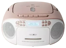 Nešiojamas boombox Reflexion RCR2260DAB – balta/rožinė, DAB+ skaitmeninis radijas, maitinimas iš baterijų ar tinklo