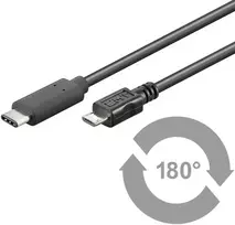MicroConnect USB3.1CAMIB1 USB laidas USB 2.0 1 m USB C į Micro-USB B juodas