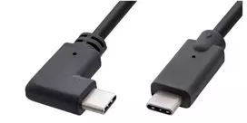 Microconnect USB3.1CC1RA USB-C laidas 1 m, USB 3.2 Gen 2, juodas, 90° kampinis