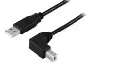 Microconnect USBAB2ANGLE10 USB kabelis 10 m USB A USB B juodas