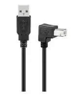 Microconnect USBAB2ANGLED2 USB 2.0 laidas 1,8 m USB A USB B juodas