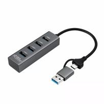Microconnect USBHUB4-2IN1 USB 3.2 Gen 1 4 prievadų USB šakotuvas, juodas