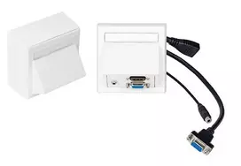 Vivolink WI221192 sieninis lizdas HDMI + VGA + 3,5 mm baltas