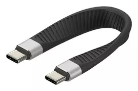 Techly ICOC-USBC-FL-U4 USB4 Gen 2x2 laidas, USB-C, 0,124 m, juodas