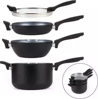 Puodų rinkinys Russell Hobbs RH01840EU7 – 4 dalių sukraunamas metalinis marmurinis