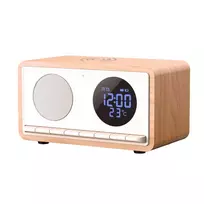MANTA RDI912W radijo laikrodis Rimini su Bluetooth ir belaidžiu įkrovimu, baltas