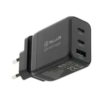 Sieninis įkroviklis Tellur TLL151451 65W, 3 prievadai (2x USB-C, 1x USB-A)