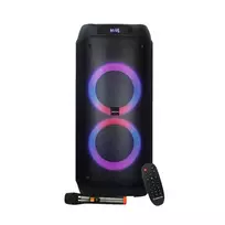 Nešiojamas garsiakalbis MANTA ATTIS SPK0802 120W, Bluetooth, laidinis įėjimas, įkraunamas, FM, LED lemputės