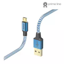 USB laidas Hama Reflective USB 2.0 1,5 m USB A Micro-USB B mėlynas