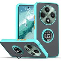 Šarvuotas matinis dėklas OPPO Reno 12F 12FS 5G Reno12 F FS dangtelis žiedas magnetinis laikiklis stovas smūgiams atsparus Coque Fundas OPPO Reno 12F 5G žalia
