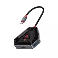 USB-C šakotuvas SBOX HEXAGON 6-in-1 su HDMI ir Ethernet, Type-C, baltas