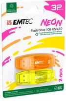 USB atmintukas Emtec C410 Neon 32GB Type-A 2.0 Oranžinė Geltona