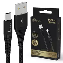 USB Type-A į USB-C laidas Extralink Smart Life pintas 2 m — 15W (5V 3A) juodas