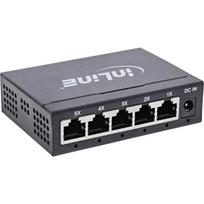 InLine Gigabit tinklo jungiklis 5 prievadų, 1Gb/s, stalinis, metalinis korpusas, be ventiliatoriaus