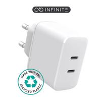 Įkroviklis patalpoms eSTUFF ES637035 Greitas išmaniojo telefono įkrovimas 2 USB Type-C Baltas