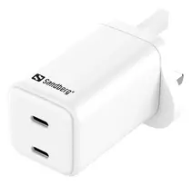 Sieninis įkroviklis SANDBERG Dual USB-C PD65W UK 441-62