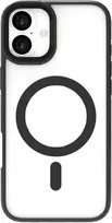 eSTUFF ES67141101 INFINITE HELSINKI magnetinis dėklas su stovu iPhone 16 Plus telefonui, skaidrus, juodas