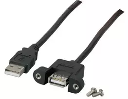 EFB Elektronik K5291SW.1,8V2 USB 2.0 montuojamas ilginamasis kabelis A kištukas–A lizdas, 1,8 m, juodas