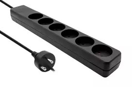 MicroConnect MC-GRU0605DKB ilgintuvas 5 m 6 kištukinių lizdų juodos spalvos