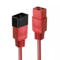 Lindy 3 m ilginimo laidas IEC C19 – C20, raudonas