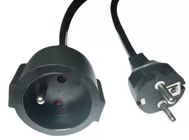 Maitinimo ilginimo laidas MicroConnect MC-PE0500FRB 500 cm su EU kištuku, juodas