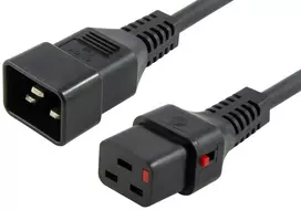 Maitinimo laidas MicroConnect MC-C19C20LOCK-1.5M — C19 į C20 su IEC užraktu, 1,5 m