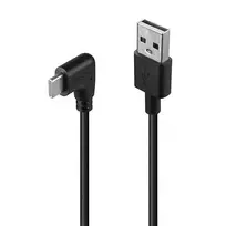 Lindy 1 m USB 2.0 A tipo į dešinės pusės kampu USB-C laidą