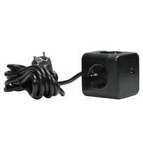 Microconnect GRUCUBE2USB-B3 ilgintuvas 3 m 3 kištukiniai lizdai Juodas