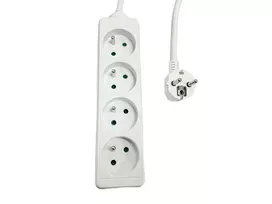 MicroConnect MC-PS040300FRW 4 lizdų ilgintuvas, prancūziško tipo E, 3 m, baltas