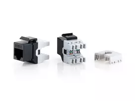 Equip Cat.6 neekranuotas Keystone Jack LSA, 8 vnt. pakuotė, plokščias, juodas
