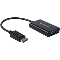 StarTech.com DisplayPort į VGA adapteris su garsu, 0,184 m, 1920 x 1200 pikselių, 1080p, juodas, aktyvus vaizdo keitiklis, 0 - 70 °C